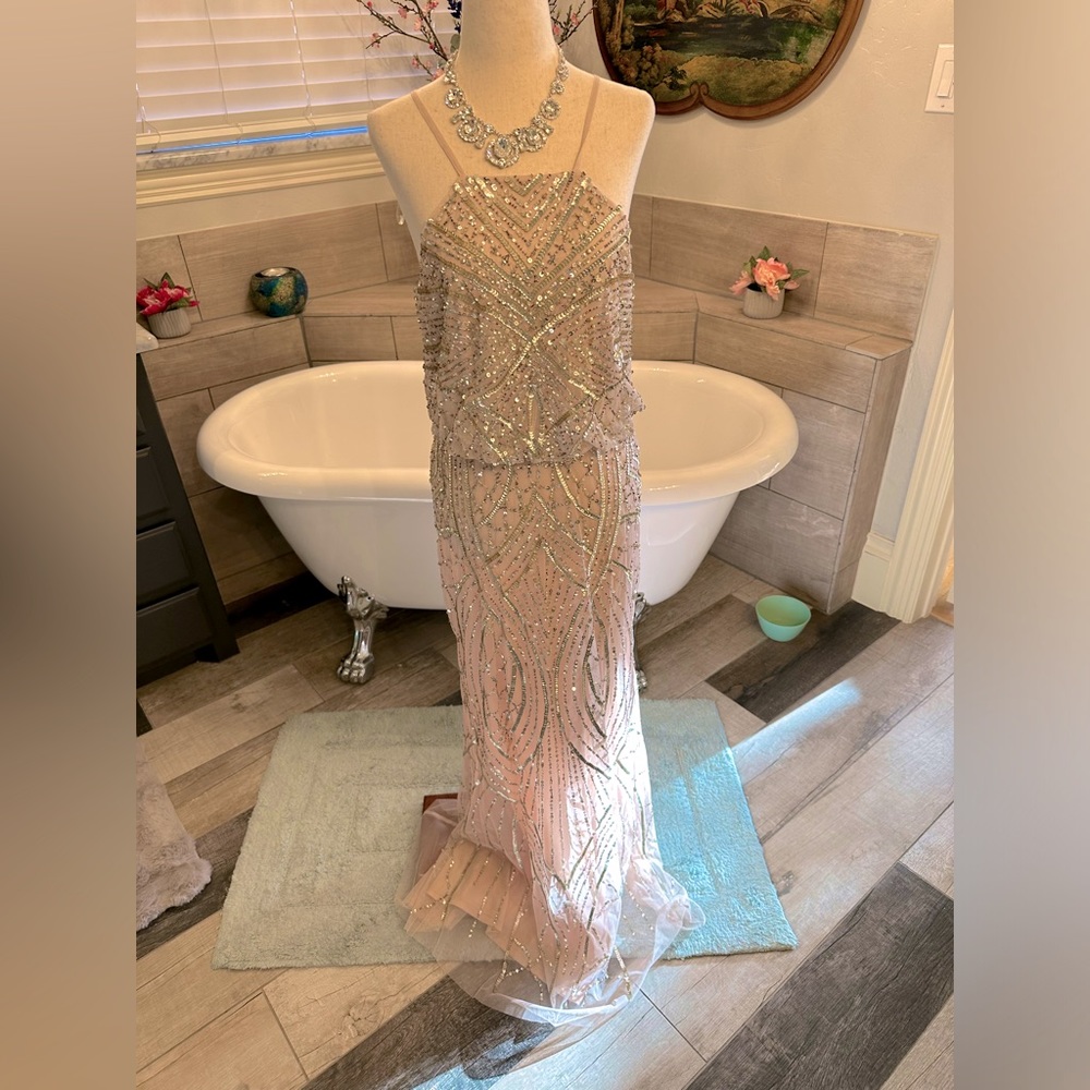 NWT Adrianna Papell Gorgeous Dusty Pink wedding cocktail party classic Dress